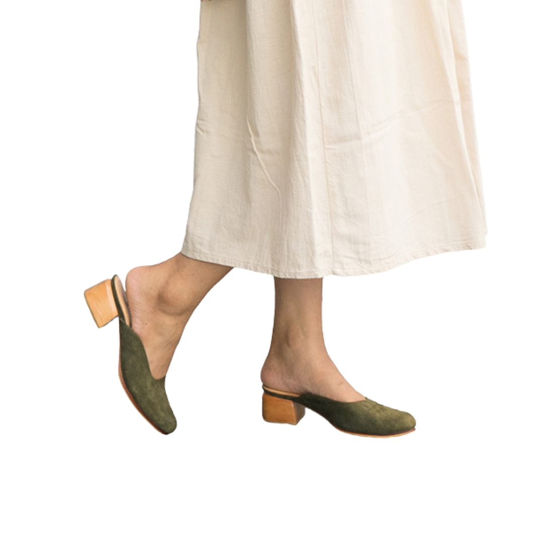 REESE Mule Heels - Olive Green