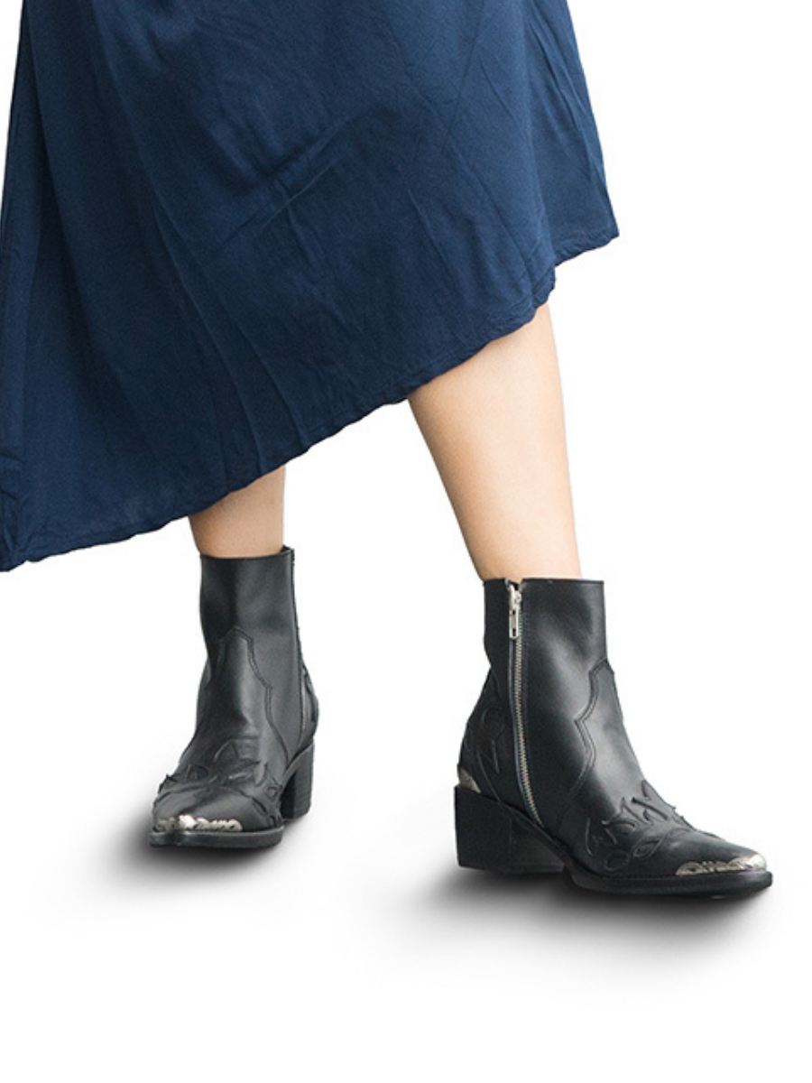 Black ankle boots sales with metal detail