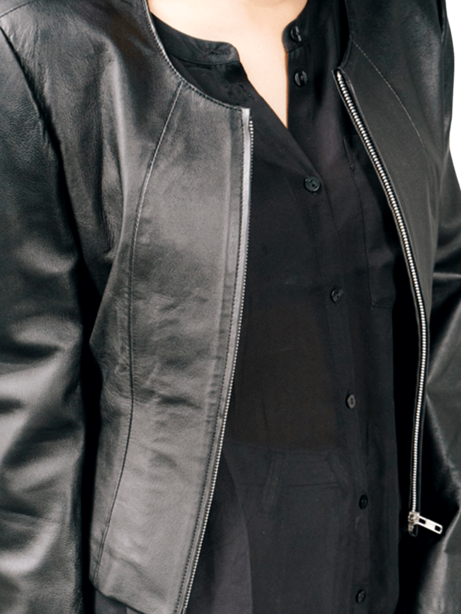 black nora leather jacket