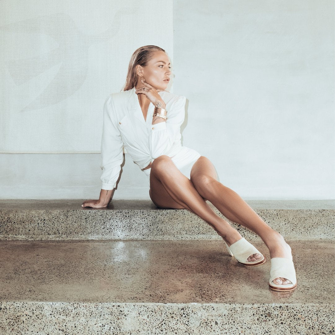 minimalist chic collection by seminyak leather bali on female model