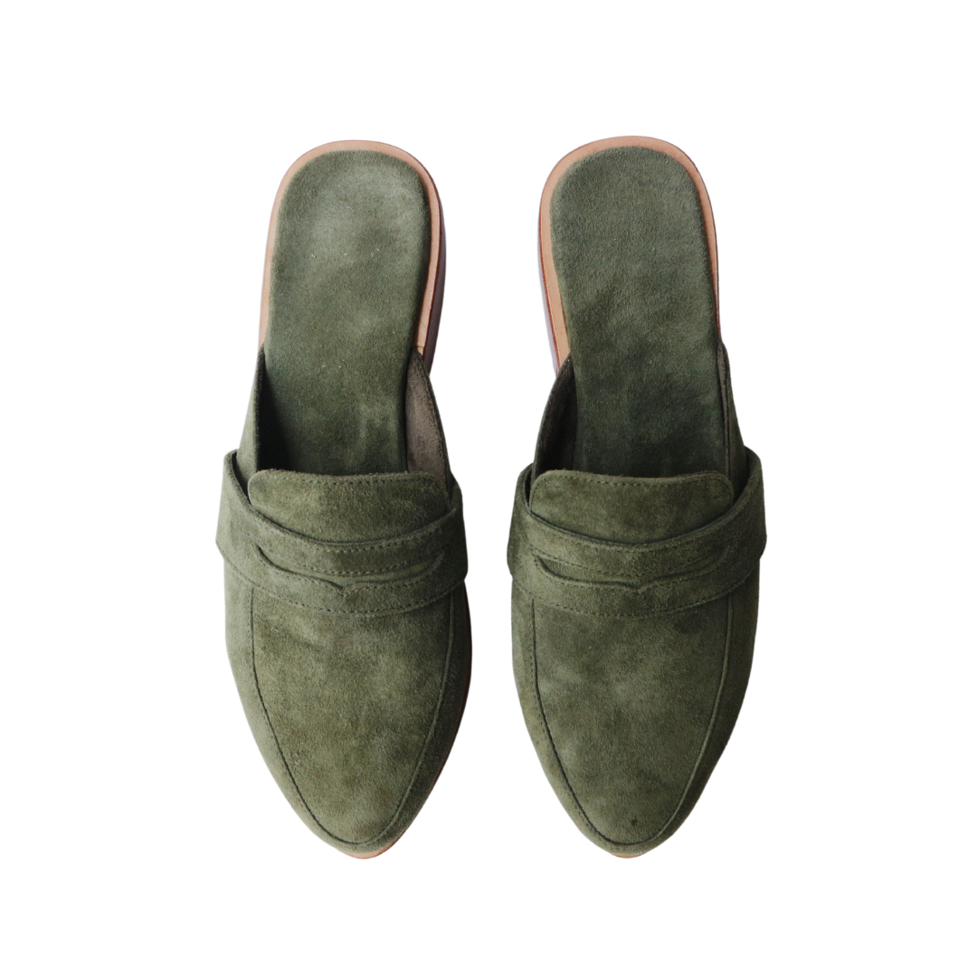 BLAIRE Mules - Olive Green