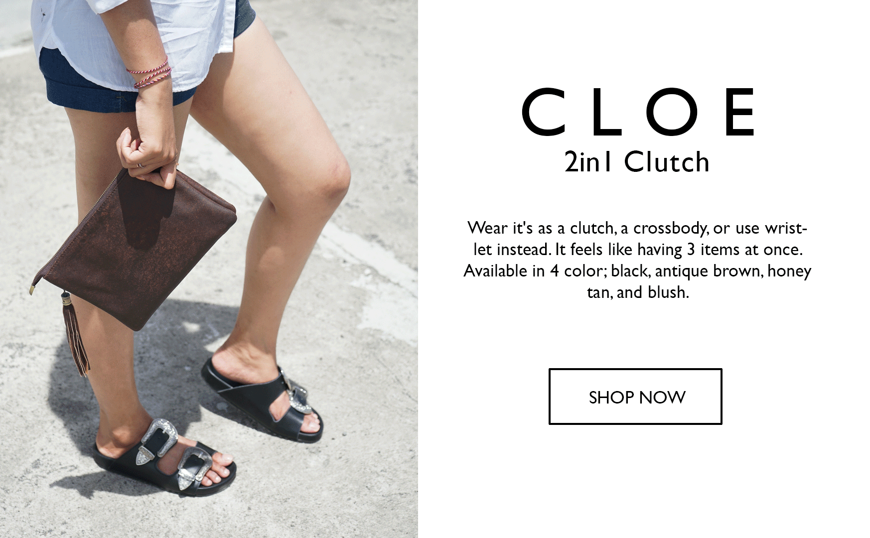 CLOE 2in1 Leather Clutch