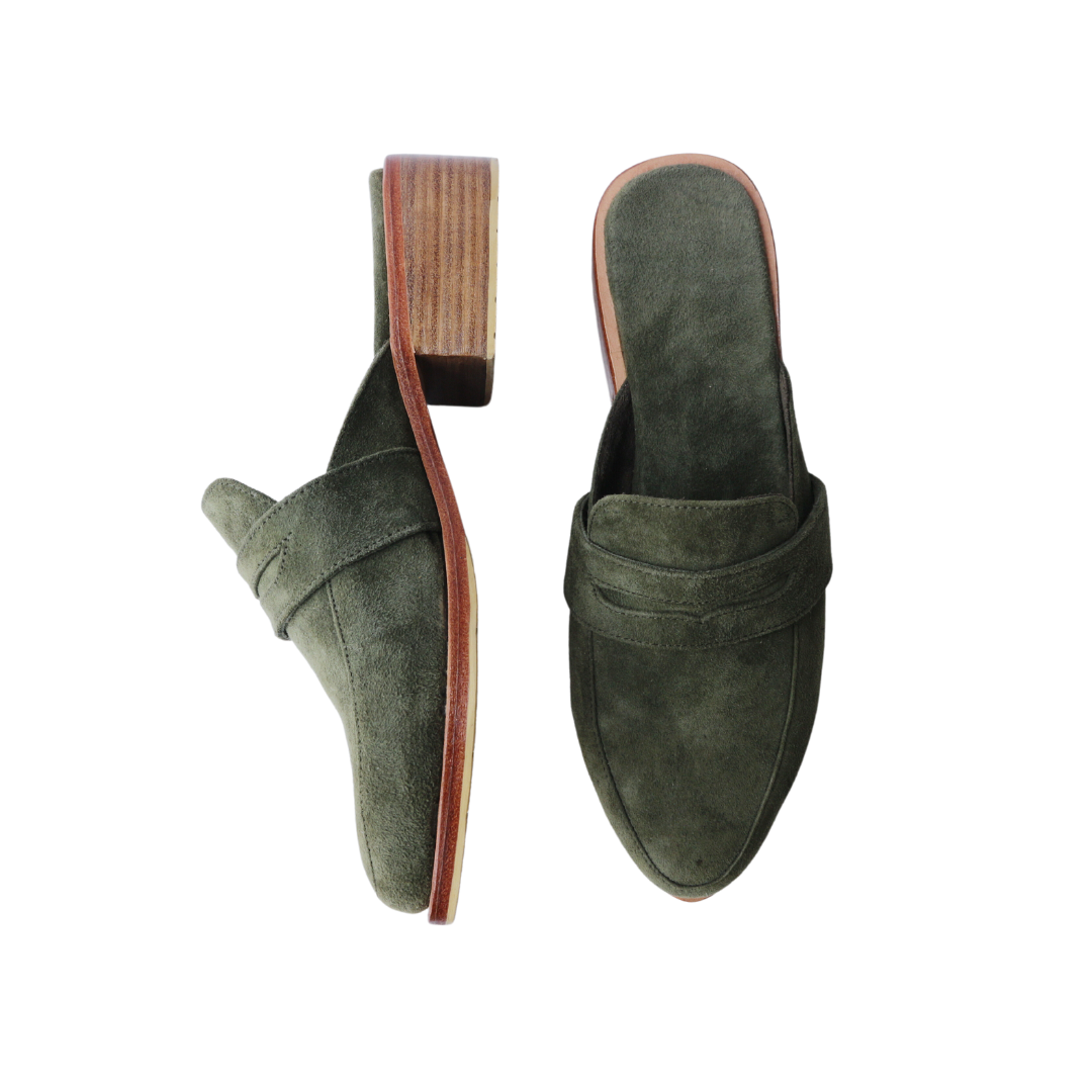 BLAIRE Mules - Olive Green