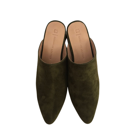 BRIANA Mules Heels - Olive Green