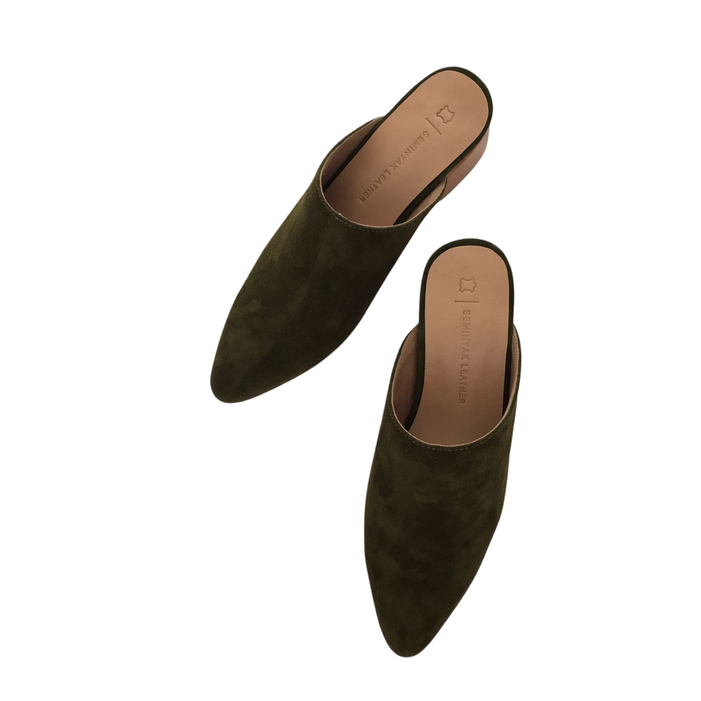BRIANA Mules Heels - Olive Green