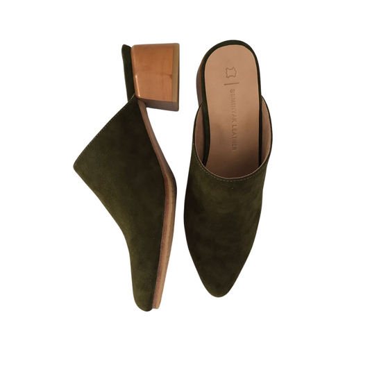 BRIANA Mules Heels - Olive Green