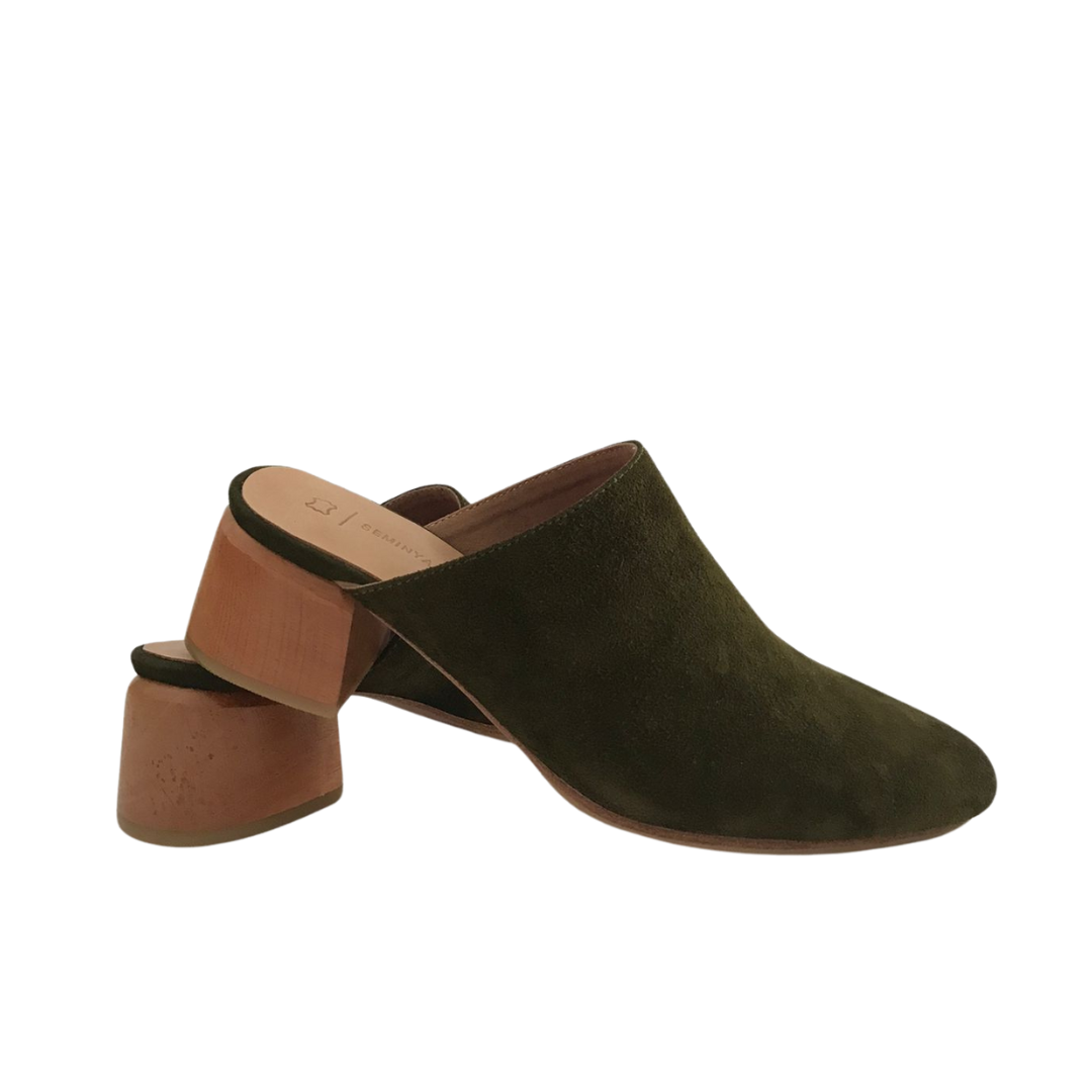 BRIANA Mules Heels - Olive Green