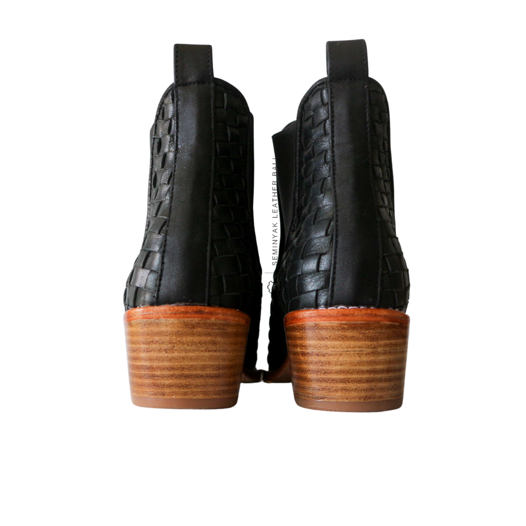 NUSA Woven Leather Western Boots