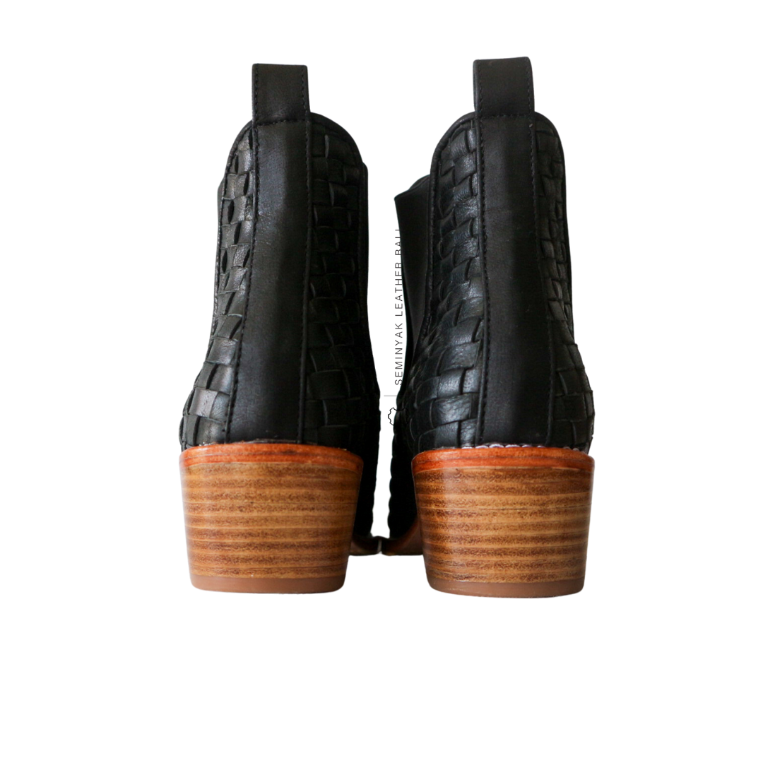 NUSA Woven Leather Western Boots