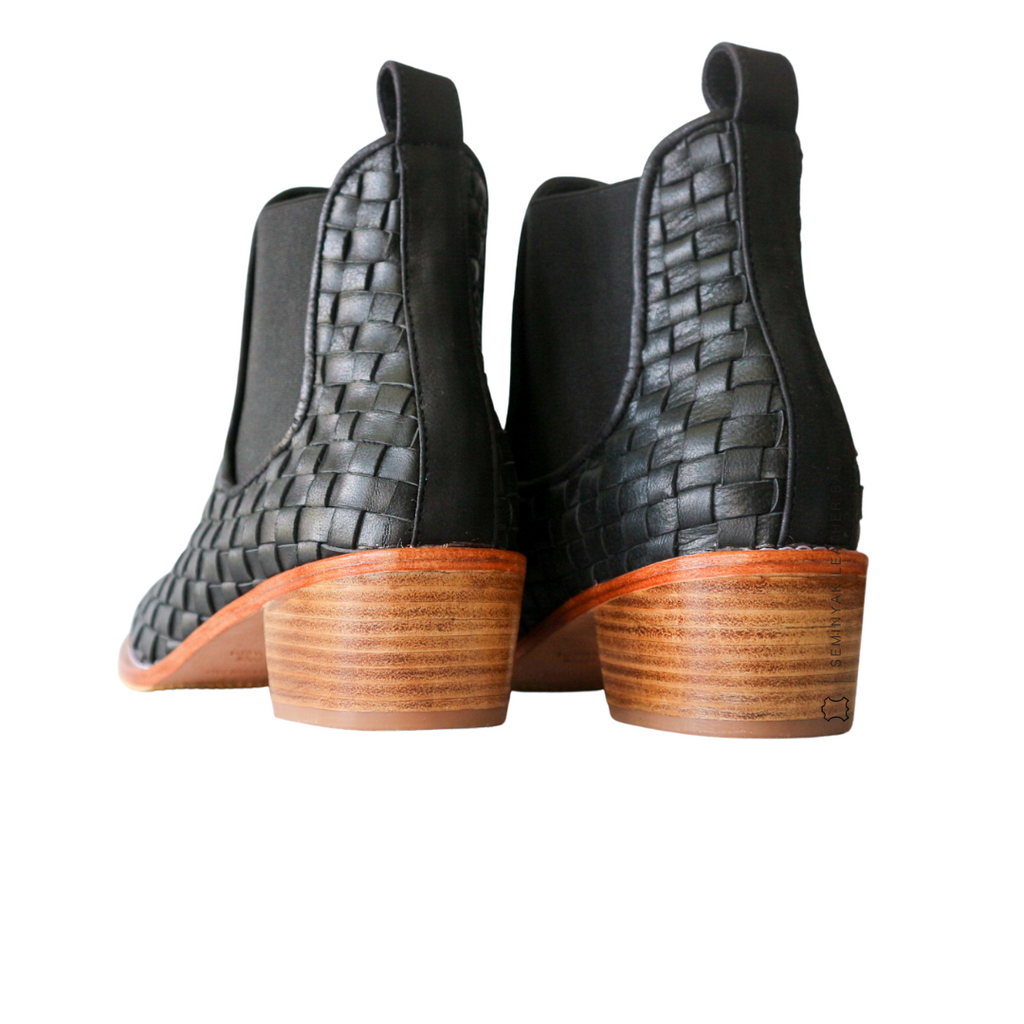 NUSA Woven Leather Western Boots