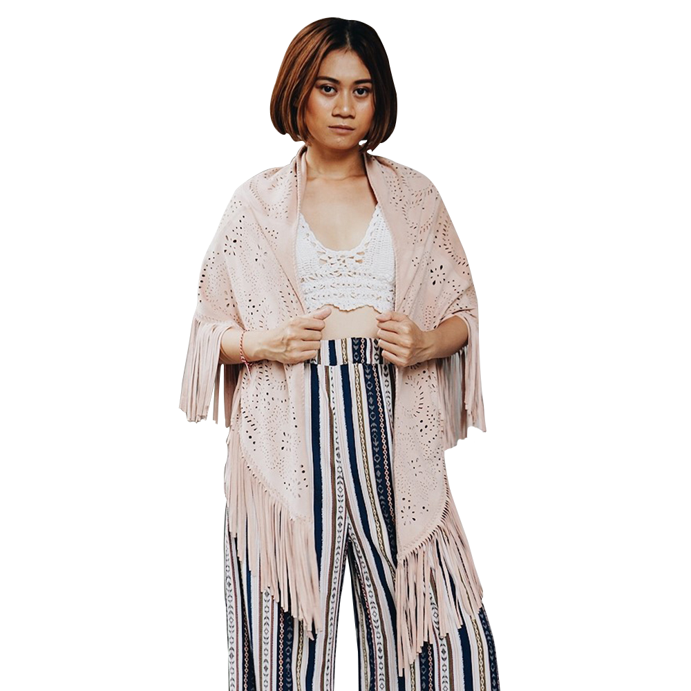 GAYATRI Suede Shawl - Dusty Pink