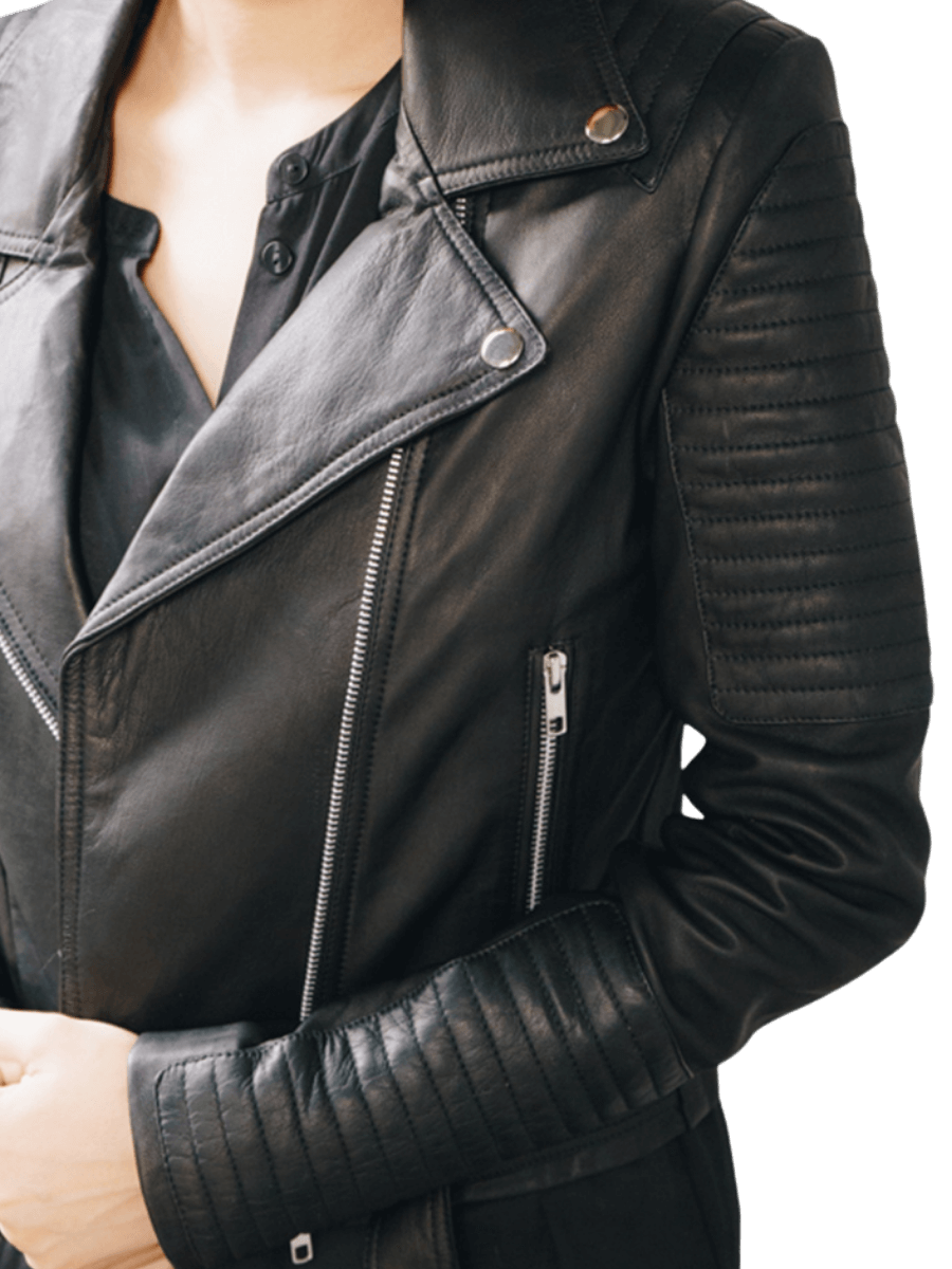 black hadley biker leather jacket