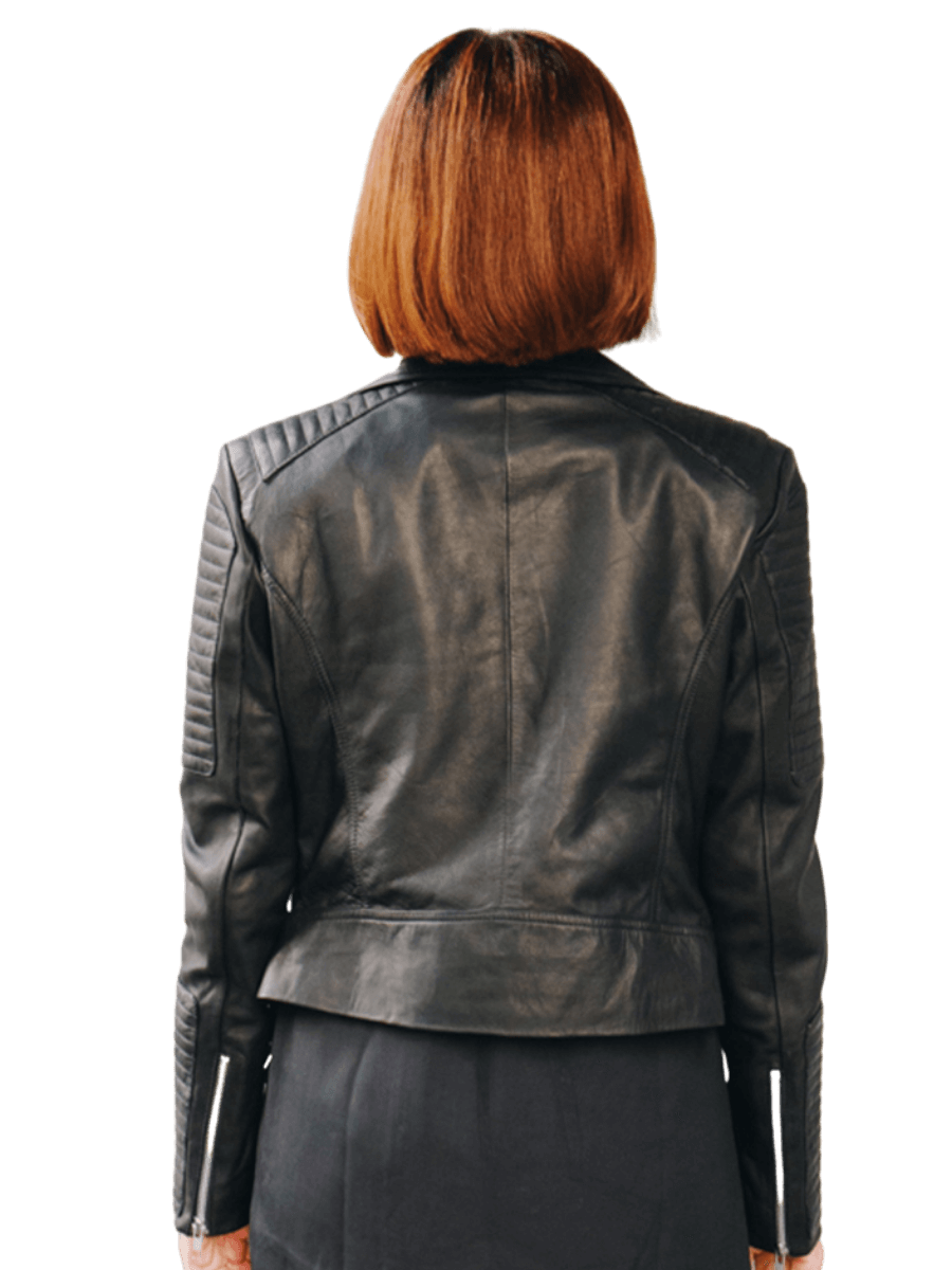 black hadley biker leather jacket