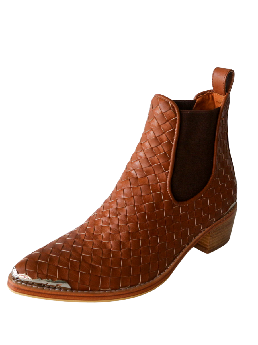 Mens Leather Chelsea Boots With Mid Top Block Heels – Teakwood Leathers