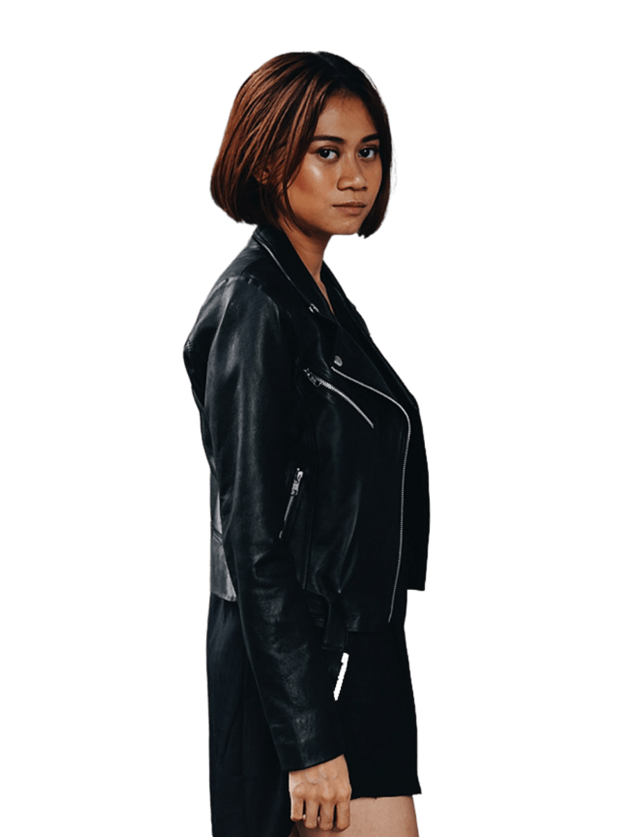 black ivy biker leather jacket