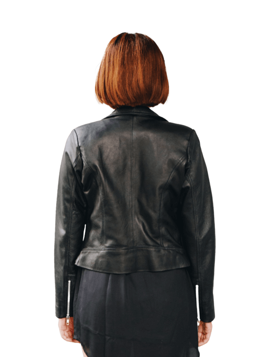 black ivy biker leather jacket