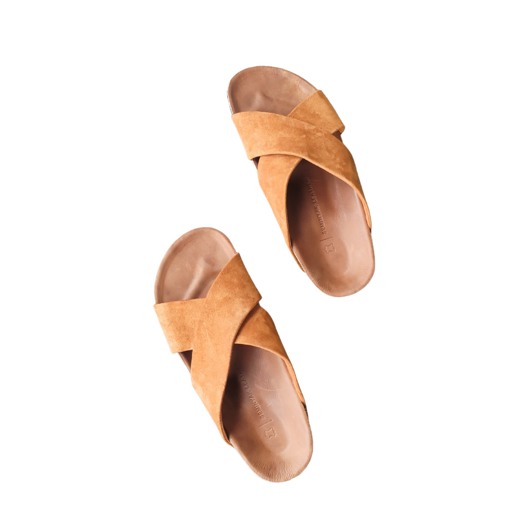 LYN Suede Sandals - Golden Tan