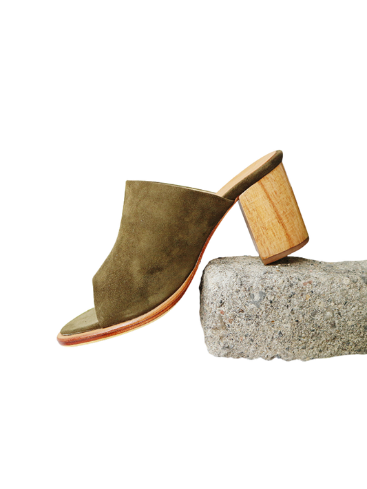 MARY Mule Heels - Olive Green