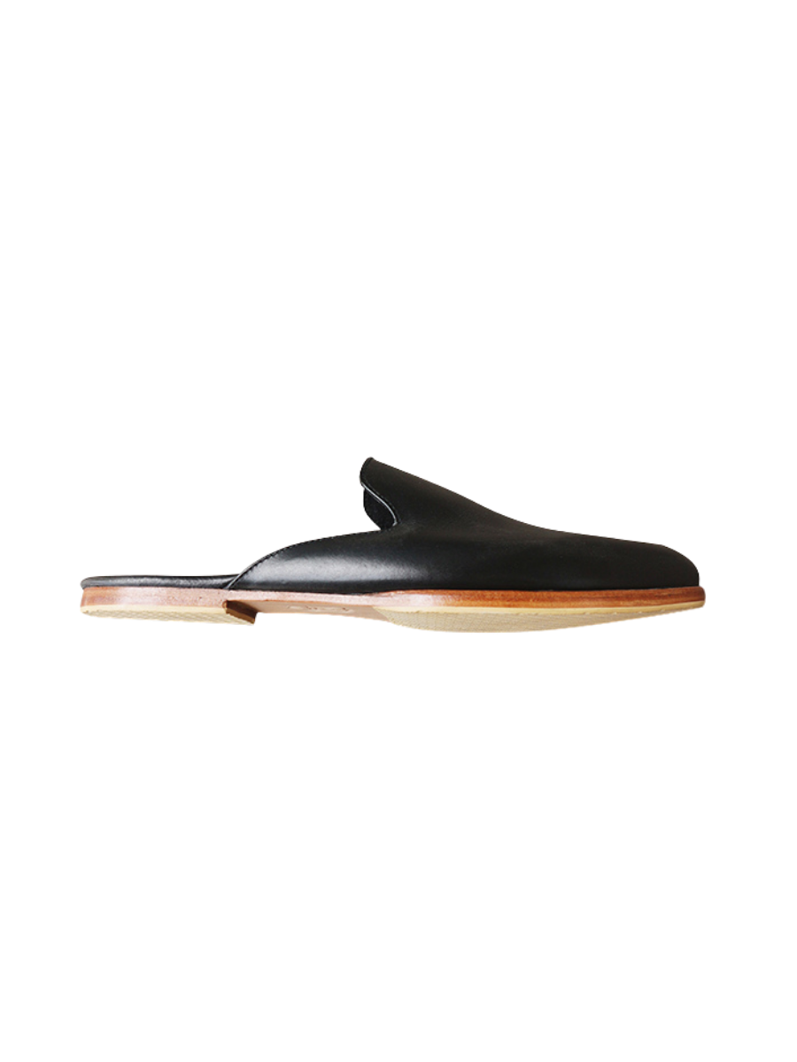 Black MIRA leather loafer form sideview