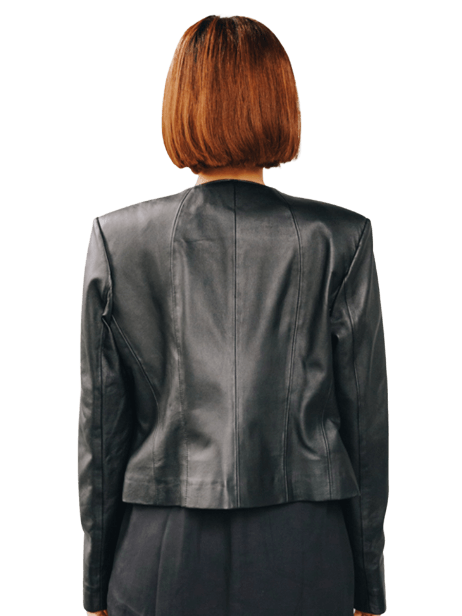 black nora leather jacket