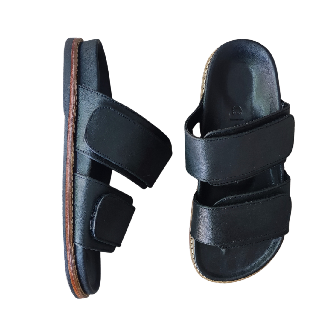 two pair of black RUMI leather shoes
