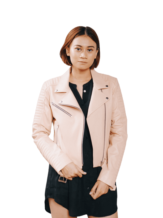 look fashionable with taylor biker jacket