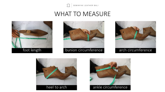 seminyak leather bali how to measure your foot